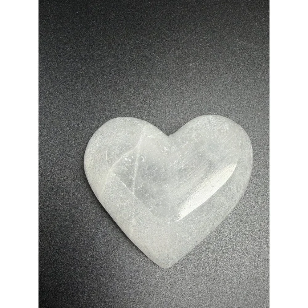 Natural Selenite Heart Charing Bowl Stone Healing Crystal Cleansing 2